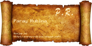 Paray Rubina névjegykártya